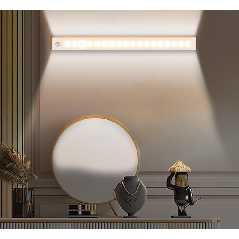 Under Cabinet Light, Punch-Free Smart Sensor Magnetic, Rechargeable LED Lights, LED Intelligent Human Body Induction Wireless Magnetic Long Night Light for Kitchen,Stairs, Fridge2