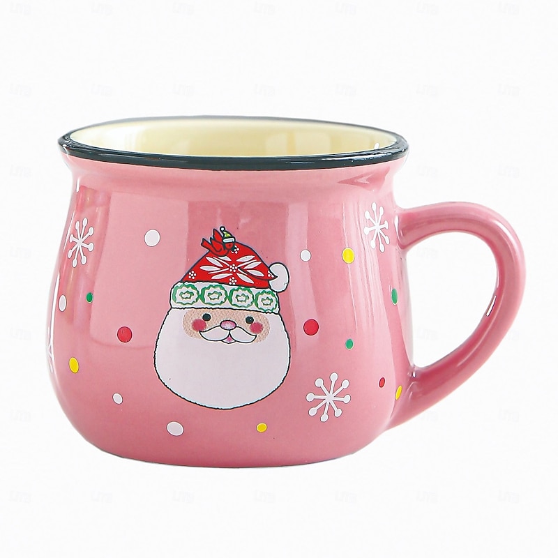 Christmas Ceramic Mousse Cup with Cartoon Santa, Baking Dessert Cup, Coffee and Breakfast Mug, Kids’ Water Cup, Festive Holiday Tableware and Gift Decoration4