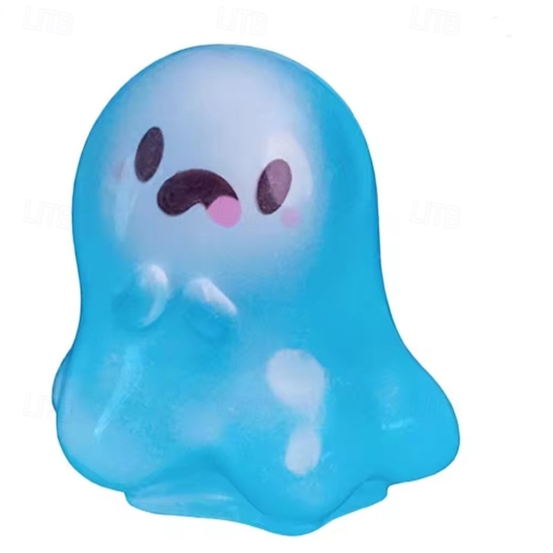 6Pcs Glowing Ghosts for Halloween Resin Decorations Glowing Ghost Keychains Doll Pendants Glowing Elf Micro Landscape Decor4