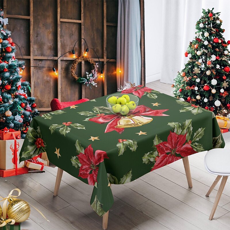 Holiday Tablecloth, Christmas Heat-Resistant Placemat for Dining & Living Room, Festive Home Decor, European Style Xmas Table Cover, Insulated Non-Scald Table Mat4
