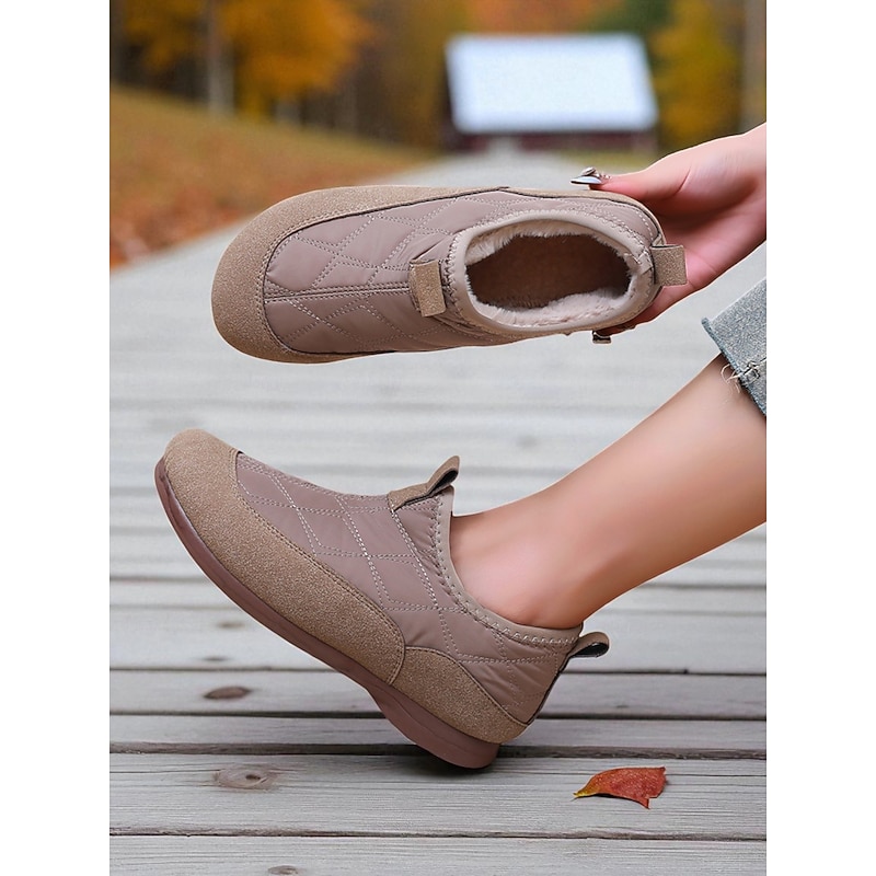 Women's Wide Width Casual Winter Shoes – Lightweight Non Slip Flats with Plush Lining for Outdoor and Everyday Wear2