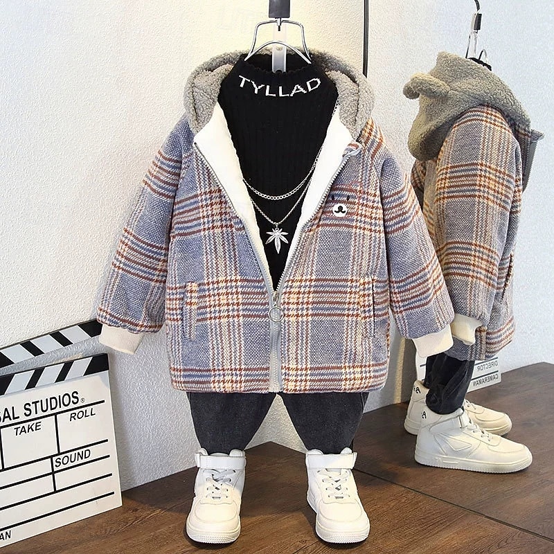 Kids Girls' Fleece Jacket Outdoor Jacket Winter Coat Stripe Fashion Zipper Pocket Comfort Soft Outdoor Coat Outerwear 4 years+ Spring Light Grey Dark Gray3