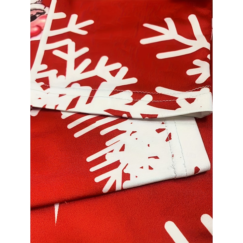 Women's Winter Coat Lightweight Comfortable Print Open Front Vintage Fashion Casual Santa Claus Vacation Casual Long Collarless Regular Fit Long Sleeve Outerwear Red Spring Fall2