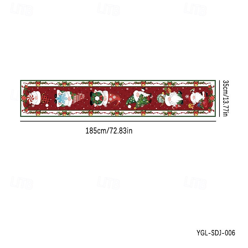 Christmas Table Runner, Holiday Dining Table Decoration Banner, Festive Party Tablecloth for Xmas Dinner, Seasonal Home & Party Decor3