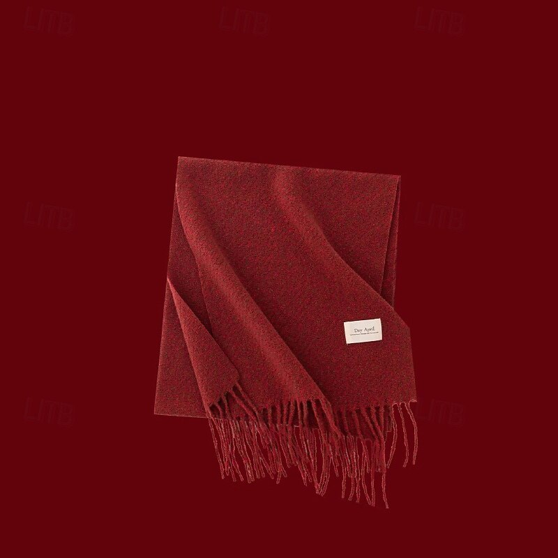 Women's Rectangle Scarf Infinity Scarf Street Daily Wine Red Blue Scarf Plaid3