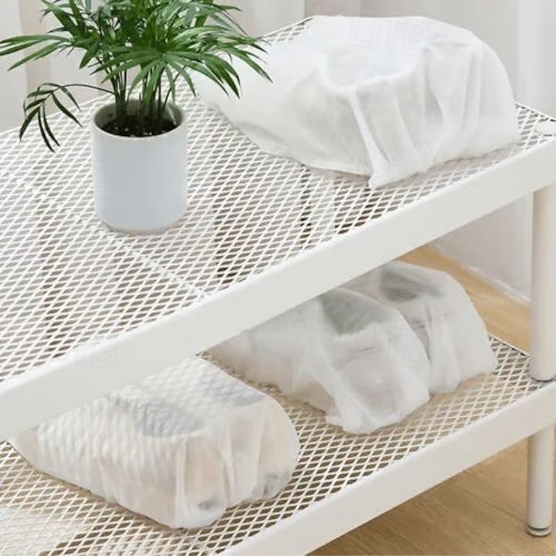 100pcs Reusable Drawstring Shoe Storage Bags Non Woven Dustproof Pouch Travel Shoe Organizer Anti Yellowing Moisture Proof Washable Shoe Cover Multipurpose Storage Bag For Home And Travel2