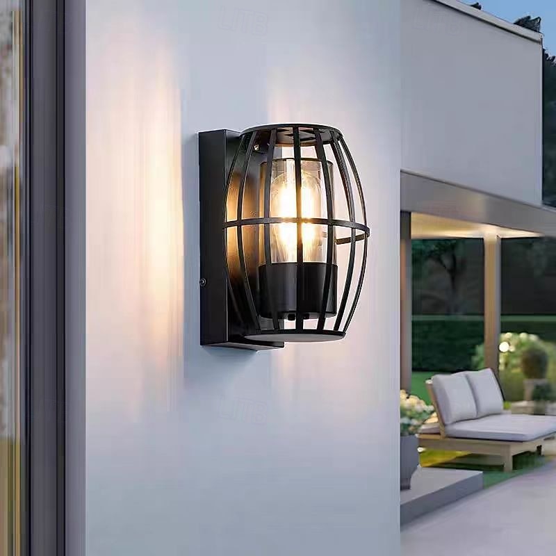 Modern Simplicity Aluminum PC Cage Shape 1-Light Wall Sconce Lamp For Garden 110-240V