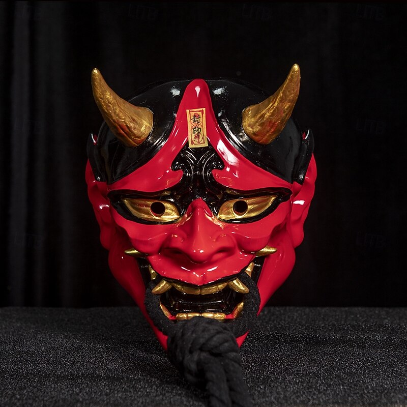 Samurai Demon Halloween Mask Japanese Oni Mask Horror Scary Full Face Adults' Unisex Halloween Carnival Performance Easy Halloween Costumes Dress Up