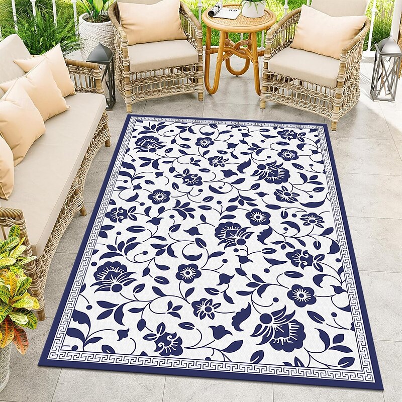 Outdoor Mat Modern Pattern Outdoor Mat, Durable Plastic Mat for Decks, Camp Sites, Pool Decks & RV4