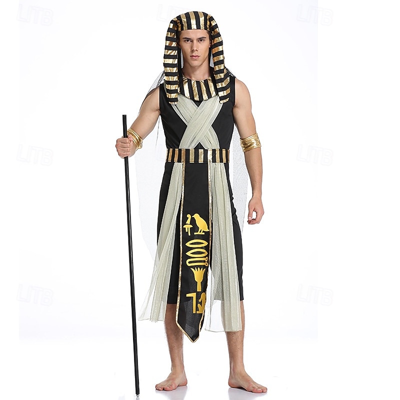 Pharaoh God Halloween Outfits Fancy Costume Ancient Egypt egyptian Adults' Men's Halloween Carnival Performance Party Easy Halloween Costumes Dress Up2