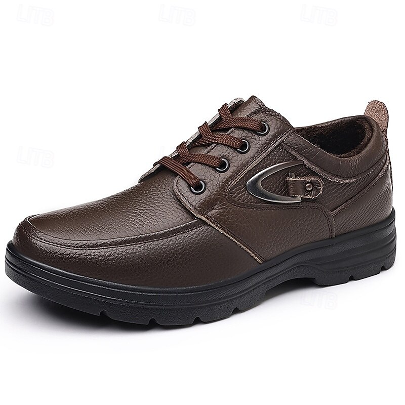 Men's Brown Lace-Up Casual Shoes with Textured Grip Sole, Outdoor Walking Sneakers for Comfort, Hiking and Daily Casual Outfits4