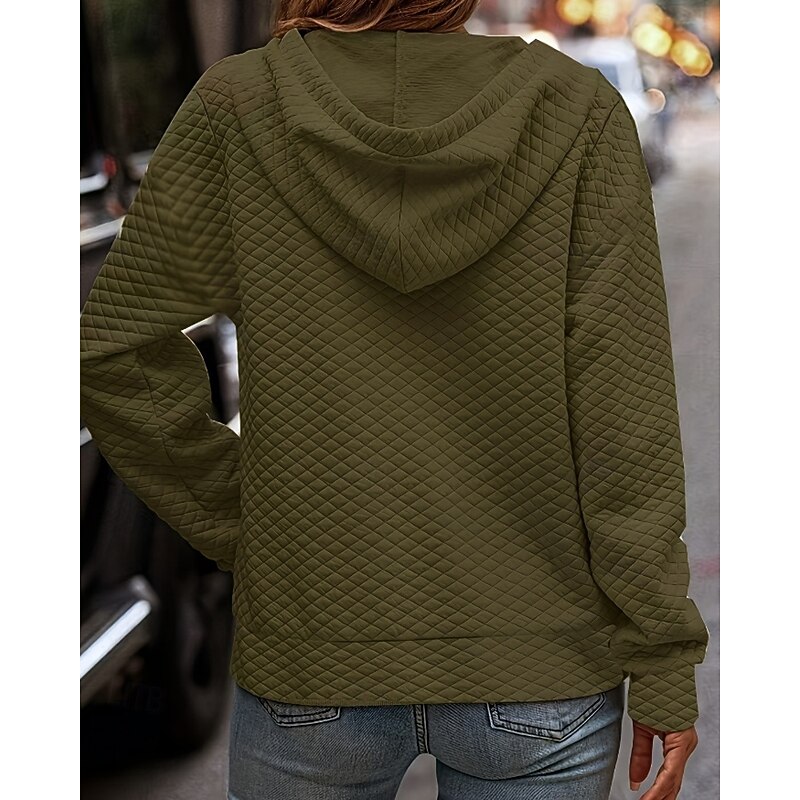 Women's Pullover Hoodie Sweatshirt Color Block Casual Long Sleeve Hooded Regular Tops Street Holiday Going out Patchwork Pocket Green Fall Winter4