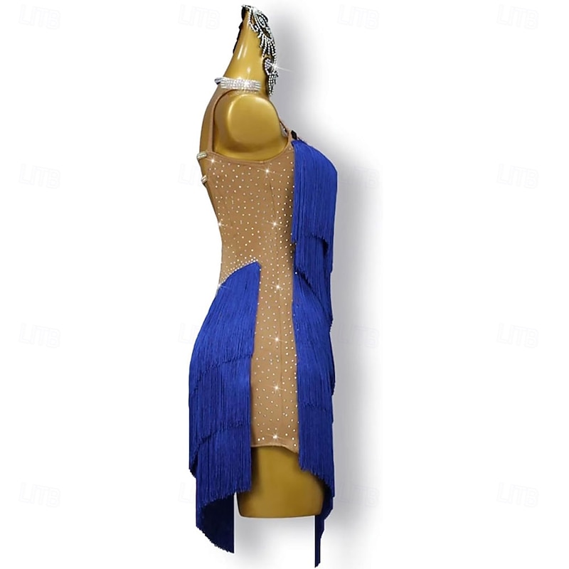 Sling Latin Dance Dresses for Women Fringe Split Leg Latin Competition Dress Ballroom Salsa Samba Costume2
