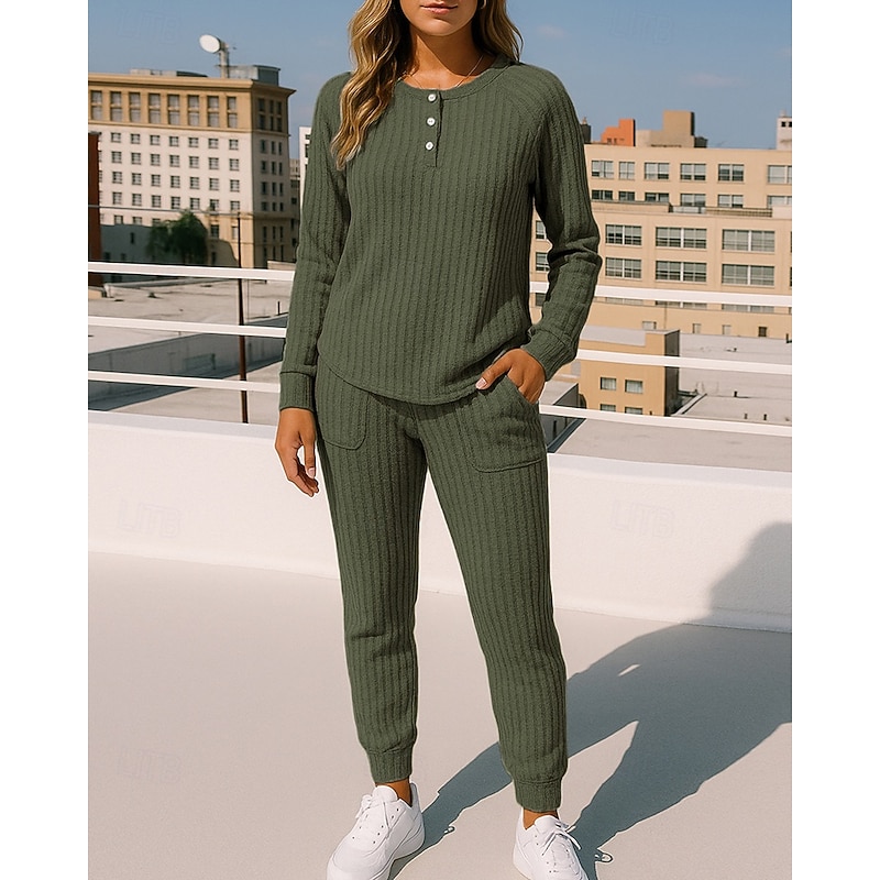 Women's 2 Piece Tracksuit Pullover Sweatshirt Sweatsuit Sets with Pocket Solid Colored Clothing Suit Fall Black Pink Workout Outdoor Travel High Waist Lightweight Fashion Long Sleeve Sport Activewear3