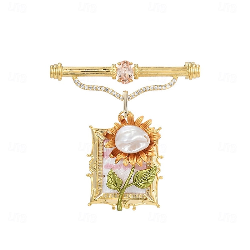 Brooches Classic Retro Floral Vintage Artistic Brooch Jewelry Gold For Wedding Party Gift Engagement Prom Festival3