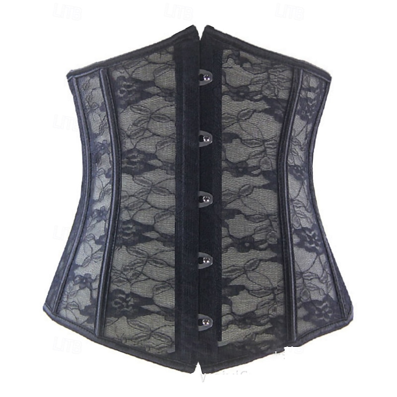 Women's Corset Shapewear Waist Cincher Shapewear Sexy Corset Sexy Sweet Pure Color Lace Vacation Party Street Sleeveless Corset Black White Spring Fall Slim Fit Tailored Fit