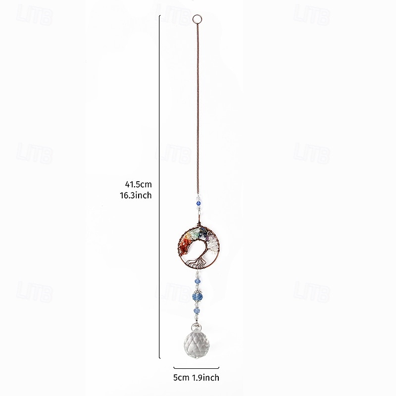 Crystal Tree of Life Sun Catcher Hanging Ornament, Crystal Pendant for Garden, Patio, Courtyard, Porch, Balcony, Indoor and Outdoor Décor, Perfect Gift and Home3