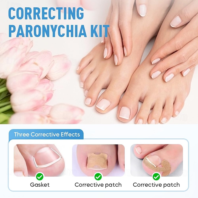 Professional Ingrown Toenail Set with Breathable Ingrown Toenail Strips, Curved Toenails Corrector Patch, Painless File and Lifter Pedicure Tools for Women Man4