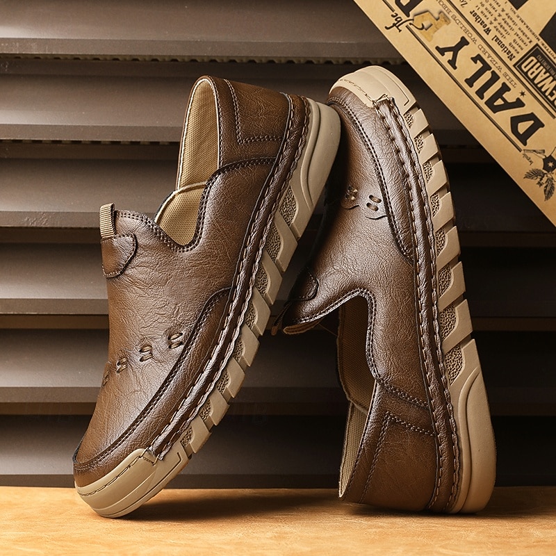 Men's Faux Leather Slip-On Loafers Soft Sole Moccasin Style Casual Shoes – Lightweight Business and Weekend Wear2