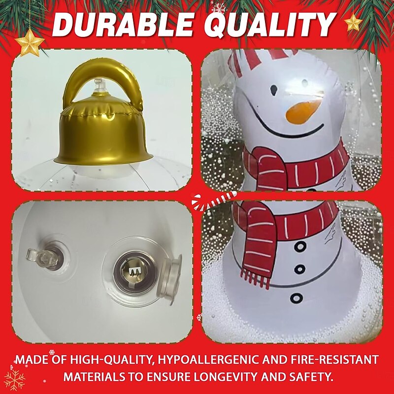 Christmas Outdoor Inflatable Decorated Ball 60cm(23.6Inch) Xmas Huge Large Ornaments for Tree Yard Lawn Garden Porch Blow Up Balls Ornaments2