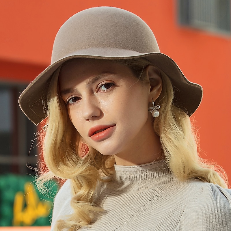 Hats 100% Wool Bucket Hat Fedora Hat Wedding Elegant Wedding With Rhinestone Butterfly Headpiece Headwear3