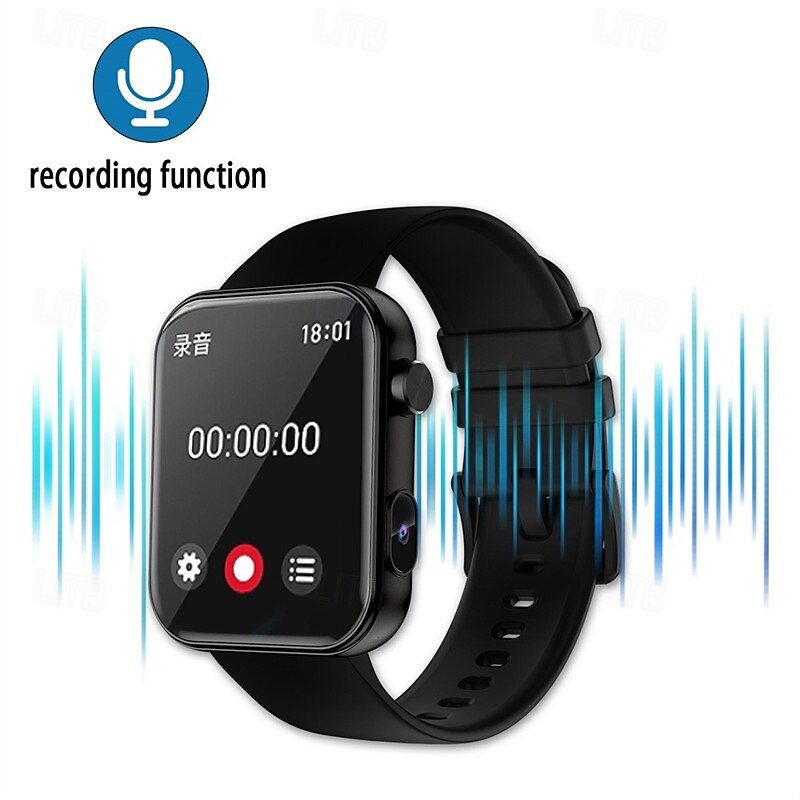 P51 Smart Watch 1.91 inch Smartwatch Fitness Running Watch Bluetooth Stopwatch Pedometer Call Reminder Sleep Tracker Heart Rate Monitor Compatible with Android iOS IP 67 Touch Screen Heart Rate4