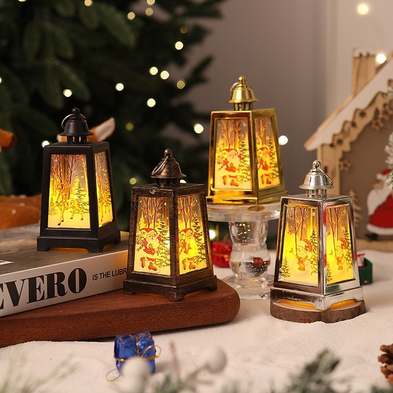 1 Pc 10.1 * 5.4CM Christmas LED Electronic Candle Light Handheld Lantern Pendant Indoor and Outdoor Desktop Decoration Night Light Wind Light LR1130 * 3 Battery