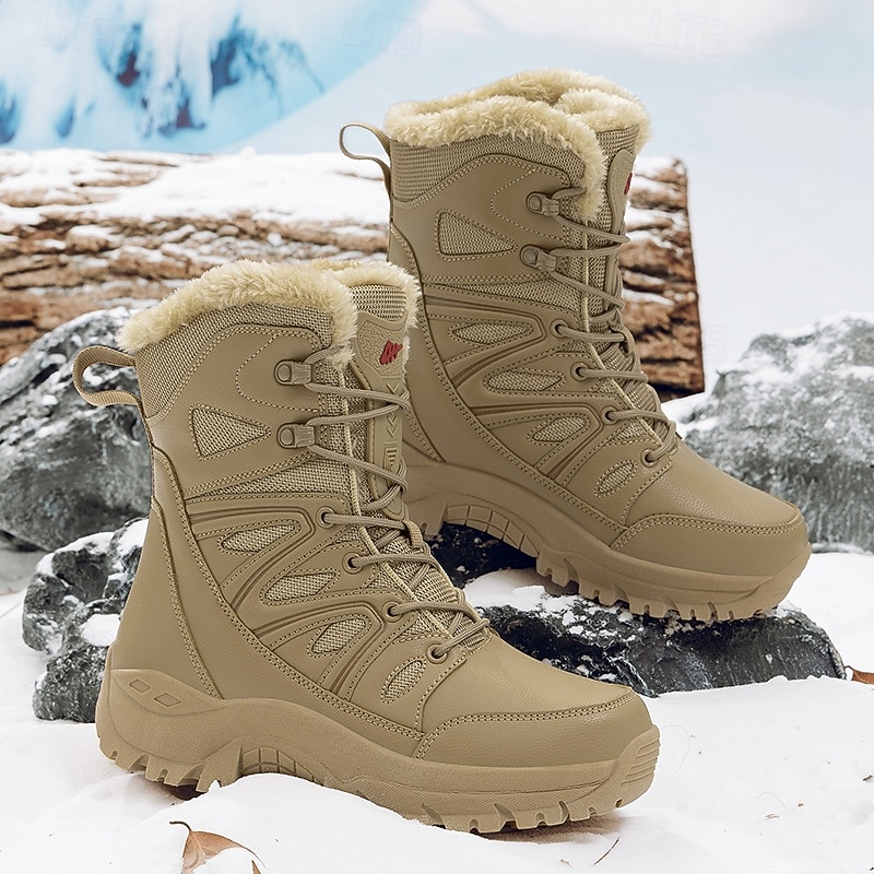 Men's Waterproof Tall Winter Snow Boots with Fur Lining, Anti-Slip Rubber Sole, Insulated Outdoor Hiking Footwear for Extreme Cold Weather, Trekking and Mountain Adventures4