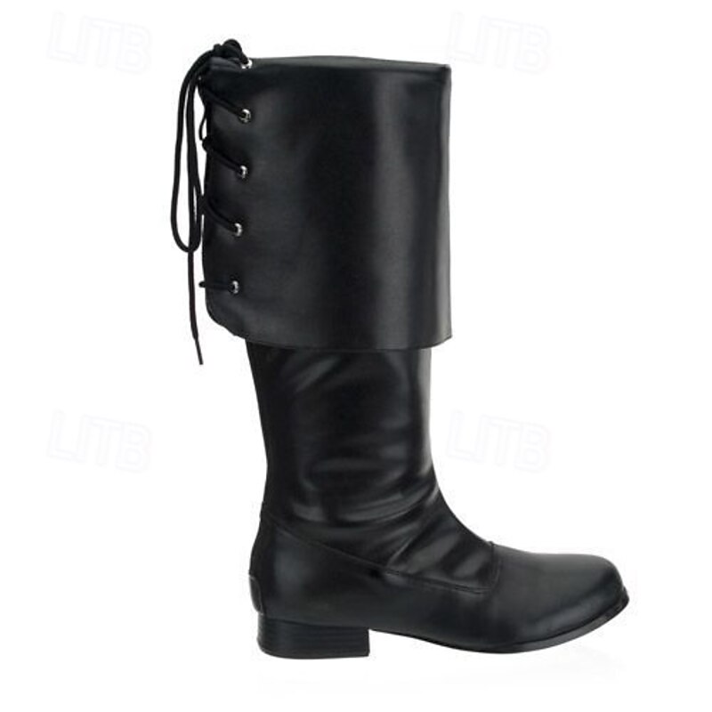 Medieval Renaissance Shoes Knee High Boots Flat Jazz Boots Pirate Viking Crusader Fancy Dress Men's Unisex Celtic Pirate Halloween Masquerade Performance Event / Party LARP Adults' Shoes4
