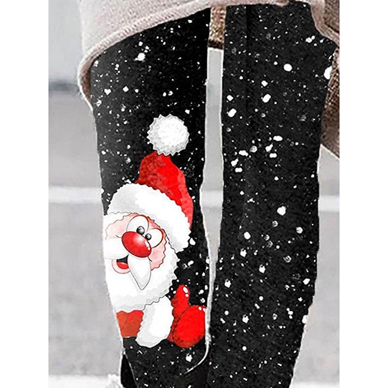 Women's Leggings Vacation Vintage Fashion Full Length High WaistPantsUgly Christmas Graphic Christmas Printing Thermal Warm Soft Breathable Stretchy Formal Outdoor Vacation Black Summer Spring Fall2