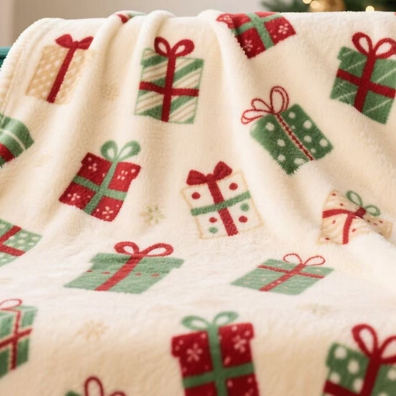 Christmas Decorative Blanket, Holiday Tapestry Throw Blanket, Festive Atmosphere Sofa Cover, Wall Hanging Blanket, Cozy Nap Blanket for Home Decor - Main Image