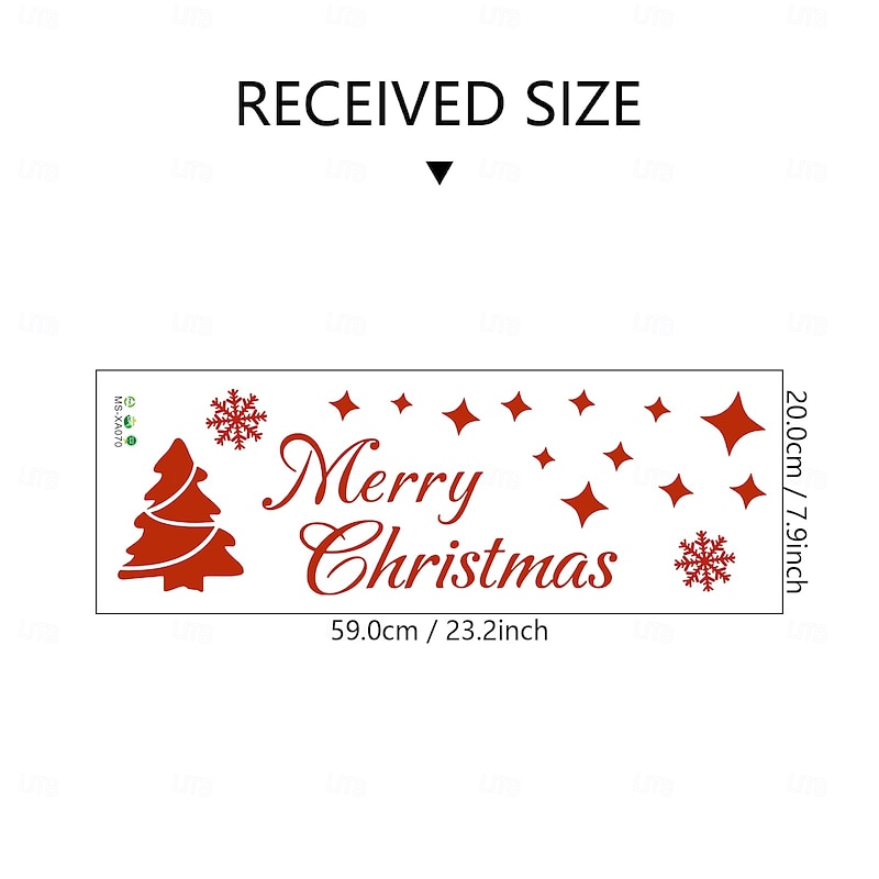 Christmas Sticker Wall Decals Christmas Tree Winter Snowflake Removable Vinyl Mural Holiday Party Shop Window Art Decoration Background Wall Decoration For Christmas Festival Home3