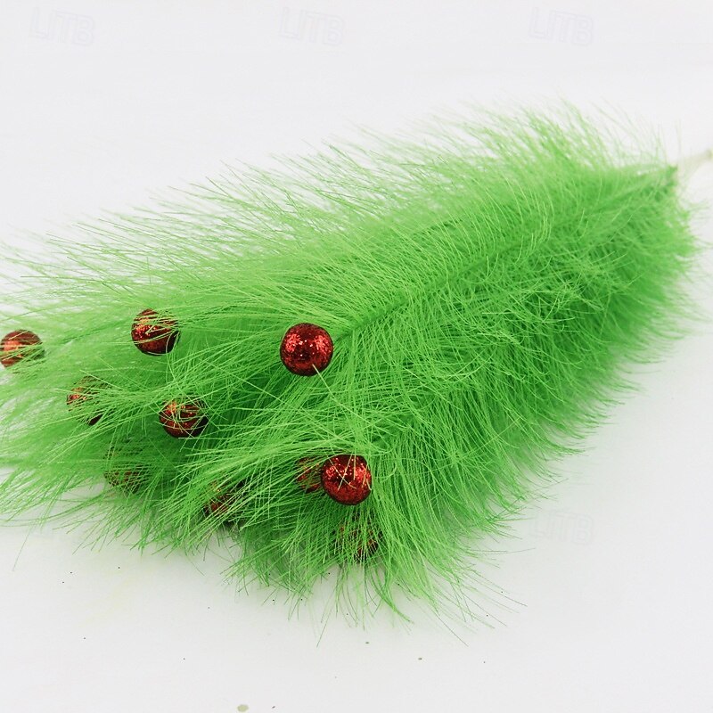 8 Pack Christmas Tree Branches, Green Elf Holiday Decorations, Tree Topper Accents, Home and Office Wreath Craft Decor, Festive Xmas Party Ornaments4