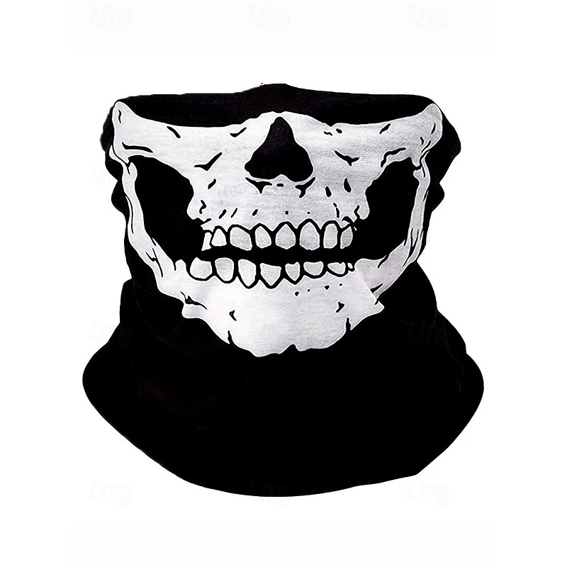 Men's Halloween Skull Face Mask Neck Gaiter – Multi-Color Breathable Bandana with Multiple Wearing Styles for Costume Party, Cosplay and Outdoor Sports4
