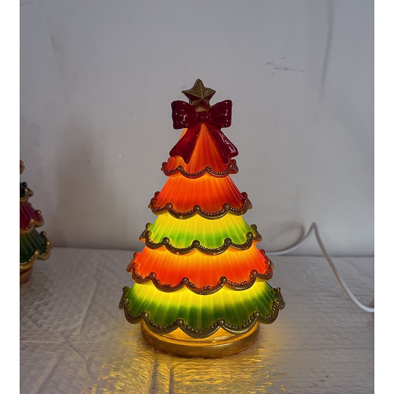 Colorful Gradient Christmas Tree Decorative Lights Creative Holiday Atmosphere Glowing Ornament Christmas Home Desktop Decor3