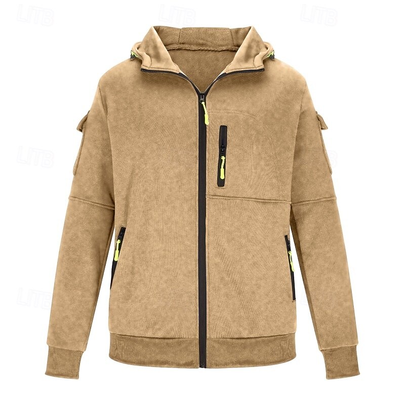 Men's Hoodie Full Zip Hoodie Tactical Hoodie Wine Red Black White Army Green Red Hooded Plain Zipper Sports & Outdoor Casual Daily Streetwear Cool Sportswear Spring &  Fall Clothing Apparel Hoodies4