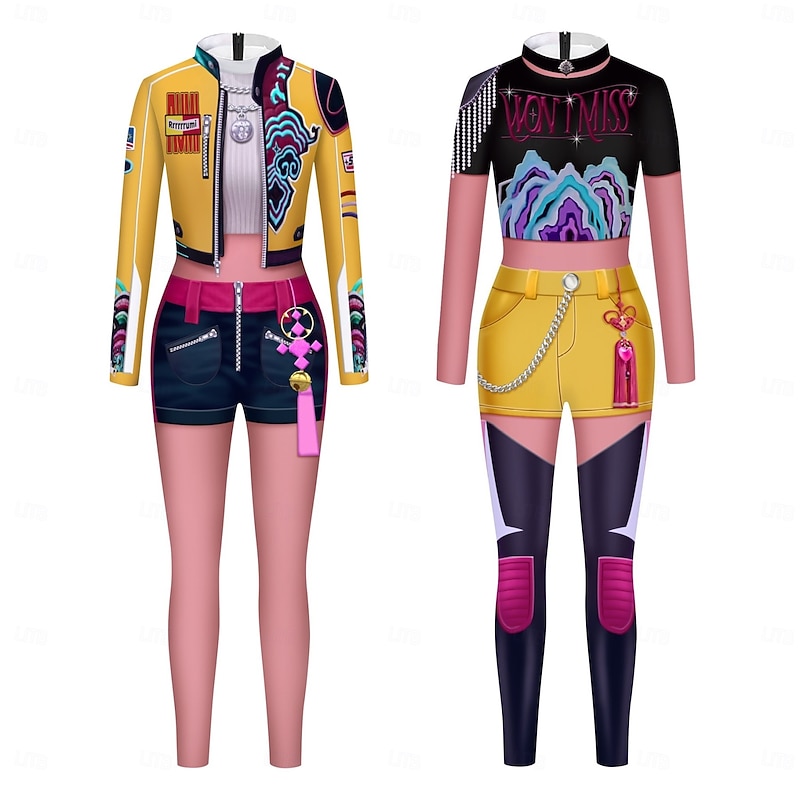 Korean Idol Inspired Pop Star Zentai Suits Movie Movie Cosplay for Women's Girls' Adults Kid's Halloween Performance Halloween