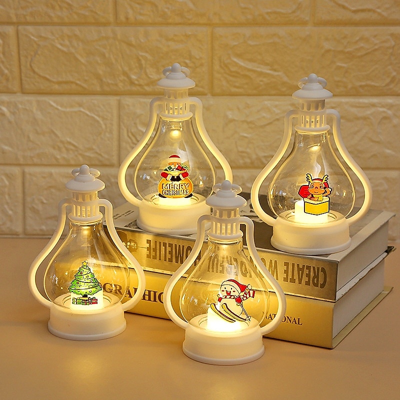 1 Pc 15 * 10.8CM Christmas LED Electronic Candle Light Handheld Lantern Wind Light Party Desktop Decoration Pendant Light AA Battery Box4