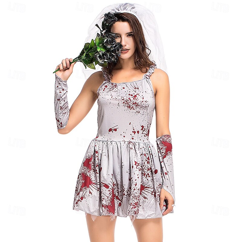 Zombie Brides Halloween Dress Fancy Costume Group & Family Halloween Costumes Cosplay Kid's Adults' Women's Girls' Halloween Carnival Performance Party Easy Halloween Costumes Dress Up3