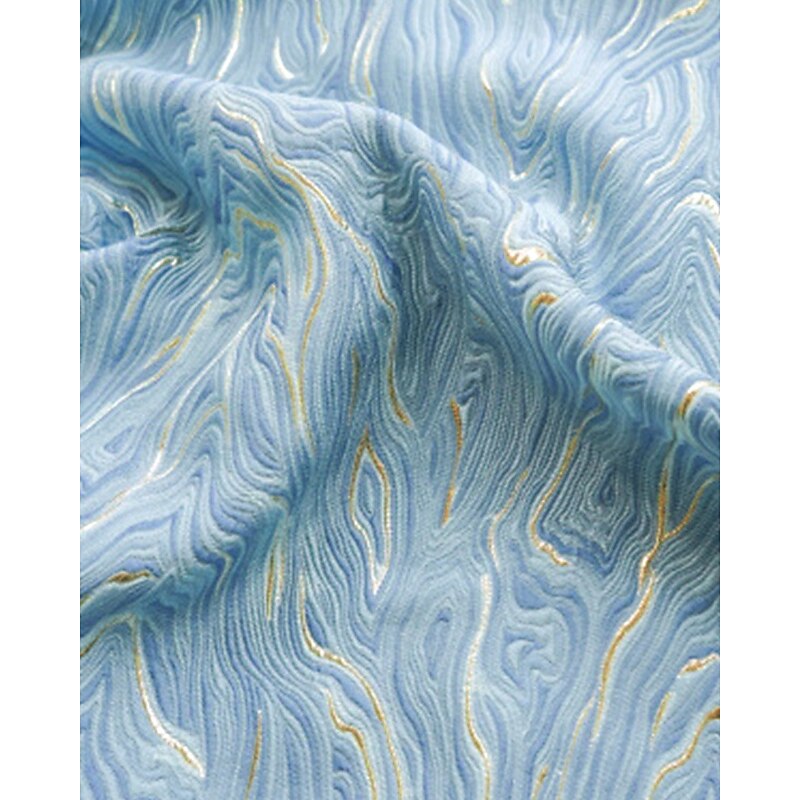 Metallic Marble Jacquard Dress A-Line Evening Gown Elegant Dress Formal Wedding Floor Length Sleeveless One Shoulder Brocade with Bow(s) Pleats Wedding Guest Dress3