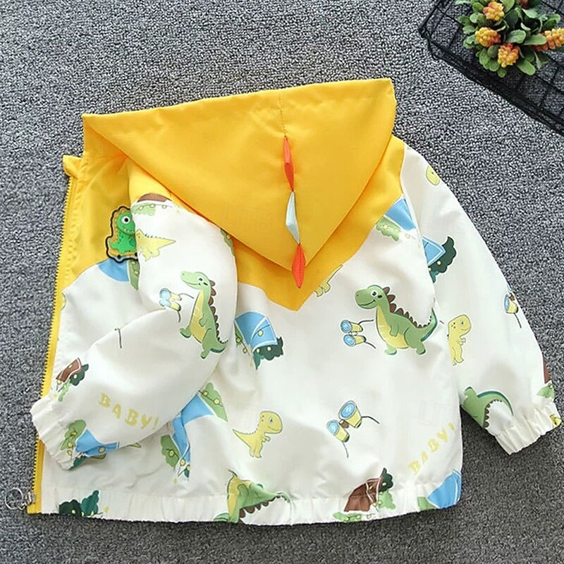 Kids Boys' Hiking Jacket Outdoor Jacket Baseball Jackets Outerwear Color Block Long Sleeve Zipper Pocket Lightweight Comfort Windproof Coat Outdoor Fashion Daily Earth Yellow Milk Green Spring Fall 44