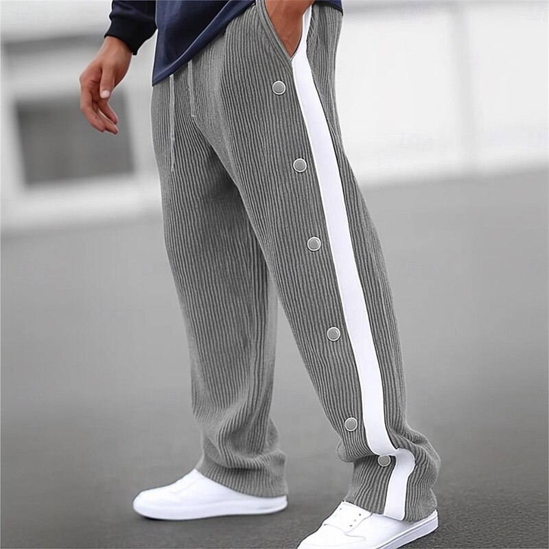 Men's Sweatpants Wide Leg Sweatpants Athletic Pants Corduroy Pants Trousers Drawstring Elastic Waist Plain Moisture Wicking Breathable Full Length Sports Outdoor Casual Daily Vacation Fashion Black3