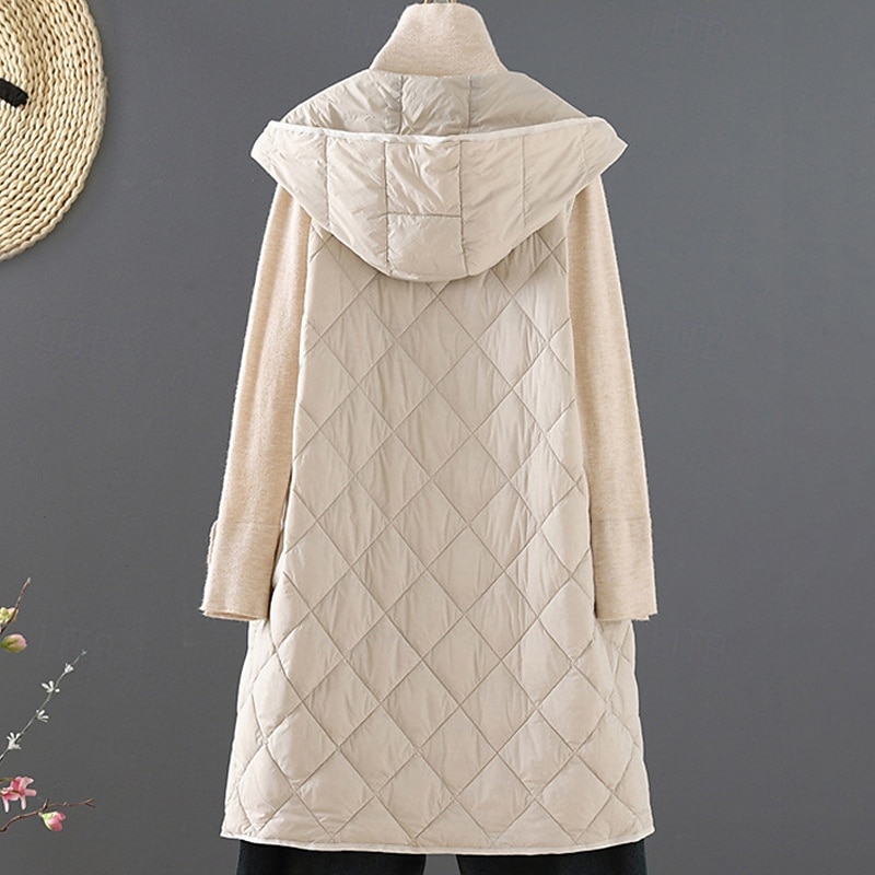 Women's Puffer Jacket Quilted Jacket Casual Jacket Waterproof Comfortable Zipper Buttons Casual Plain Vacation Street Casual Daily Wear Single Breasted Long Hooded Regular Fit Sleeveless Outerwear2