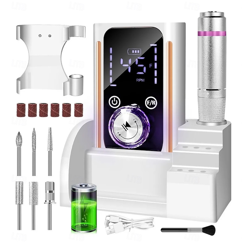 Nail Polisher Professional Emery Drill Portable 45000 RPM XI.CAI Portable Sander Charging Type