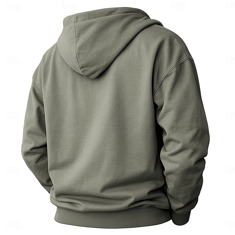 Men's Hoodie Full Zip Hoodie Tactical Hoodie Army Green Navy Blue Khaki Light Grey Hooded Plain Zipper Sports & Outdoor Casual Daily Streetwear Cool Sportswear Spring &  Fall All Seasons Clothing2