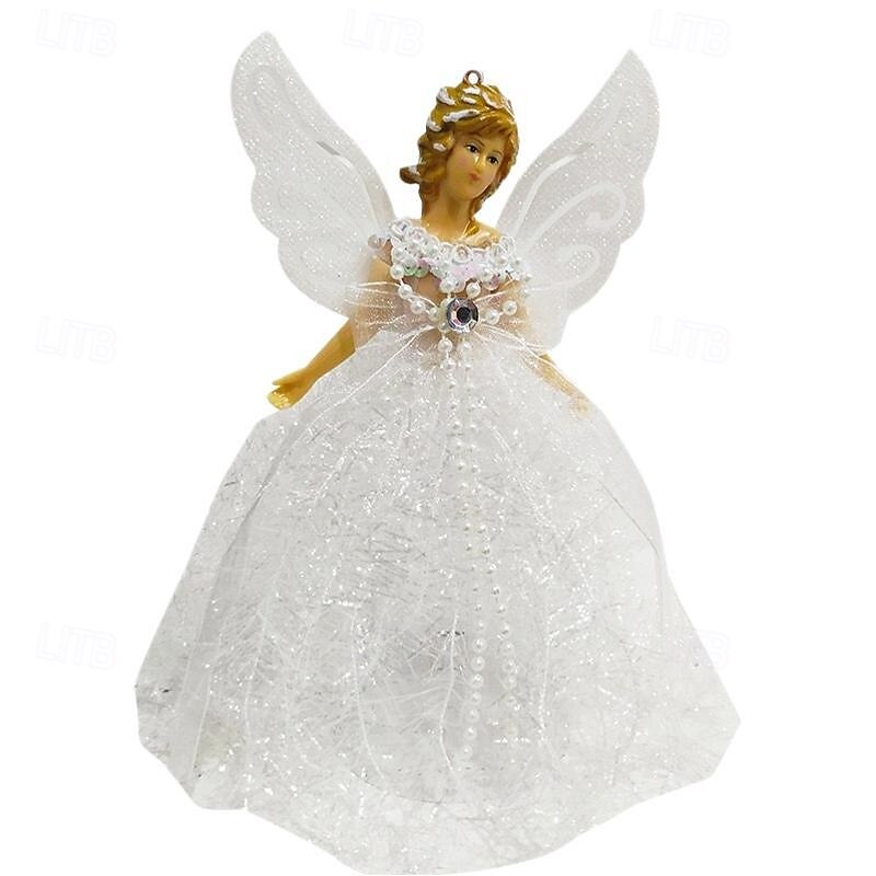 Christmas Angel Tree Topper, Plush Standing Angel Figurine, Creative Holiday Tree Decoration, Festive Table Decor, Xmas Tree Top Ornament Kit4