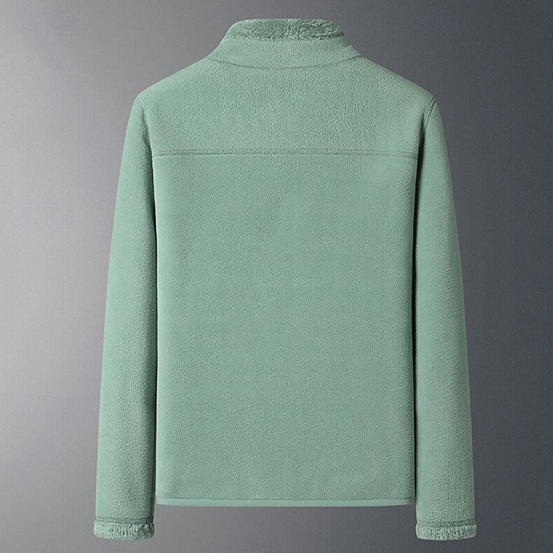 Women's Full Zip Jacket Polar Fleece Jacket with Pockets Long Sleeve Top Athleisure Solid Colored Polar Fleece Soft Warm Gym Outdoor Running Sportswear Activewear Black White Pink3