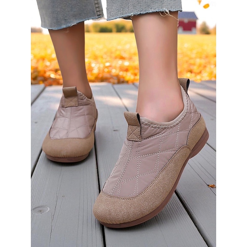 Women's Wide Width Casual Winter Shoes – Lightweight Non Slip Flats with Plush Lining for Outdoor and Everyday Wear3