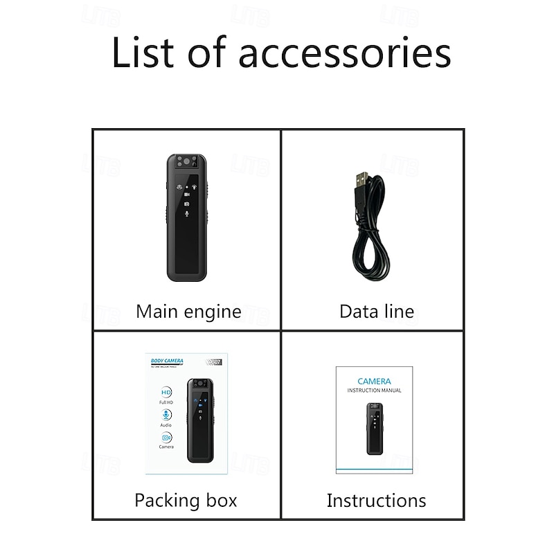 Action Camera Portable Rechargeable Recording Image and Video Function Mini 20.0MP CMOS 1080p 32 GB H.264 Gift4