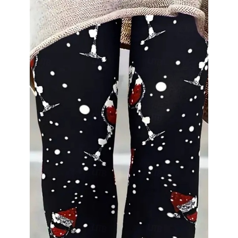 Women's Chinos Leggings Cozy Leggings Vacation Casual Full Length High WaistPantsUgly Christmas Graphic Printing Thermal Warm Comfortable Stretchy Vacation Street Causal Black Spring Fall Winter Slim2